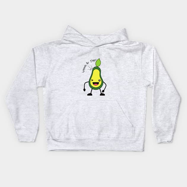 Cute Avocado Obsession Kids Hoodie by Skyhigh Studio